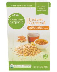 Organic Instant Oatmeal Maple & Brown Sugar 10 Count Pack of 2 T82463