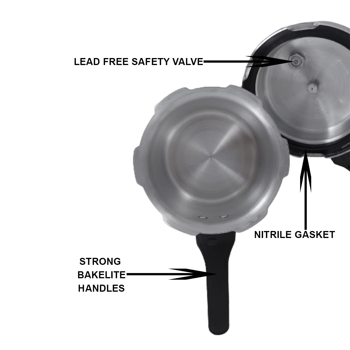 Aluminium 2 Liters Outer Lid Pressure Cooker H75328