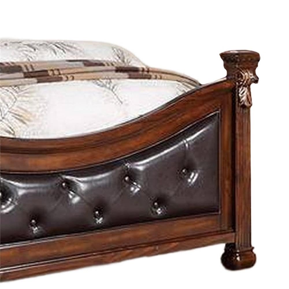 King Bed Tufted Faux Leather Headboard and Footboard T608022