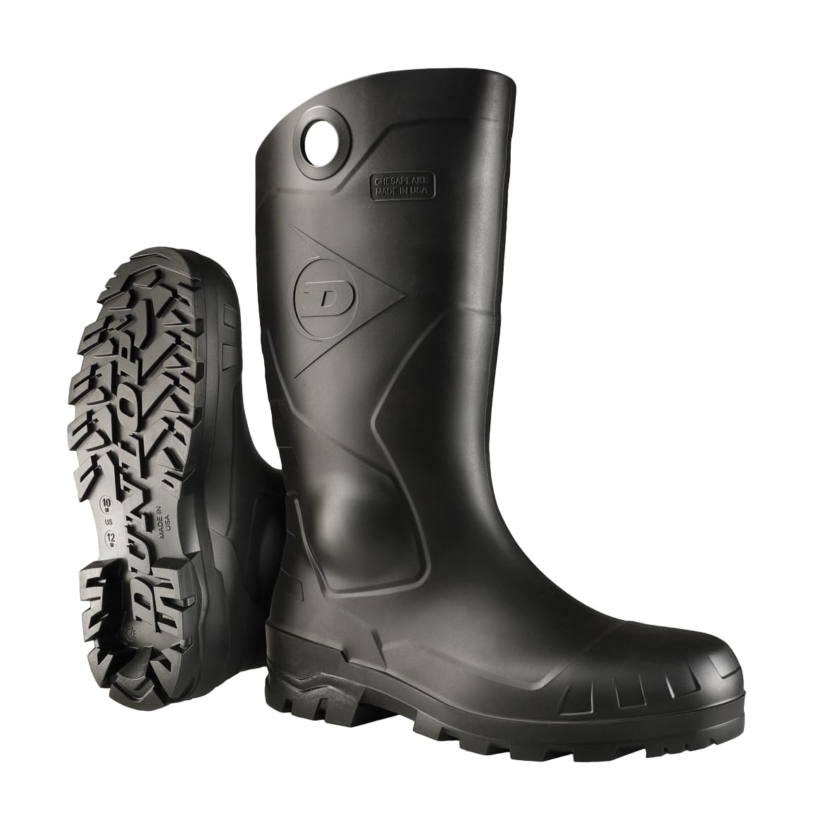 Black PVC Waterproof Steel Toe Rubber Boots W4625