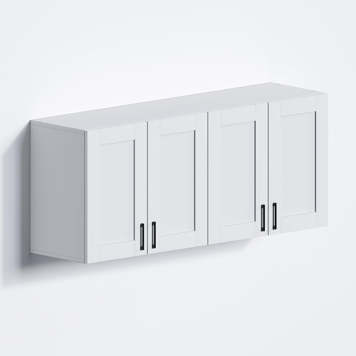 White Laundry Room Cabinets and Storage with 4 Doors and Adjustable Shelf Z702291