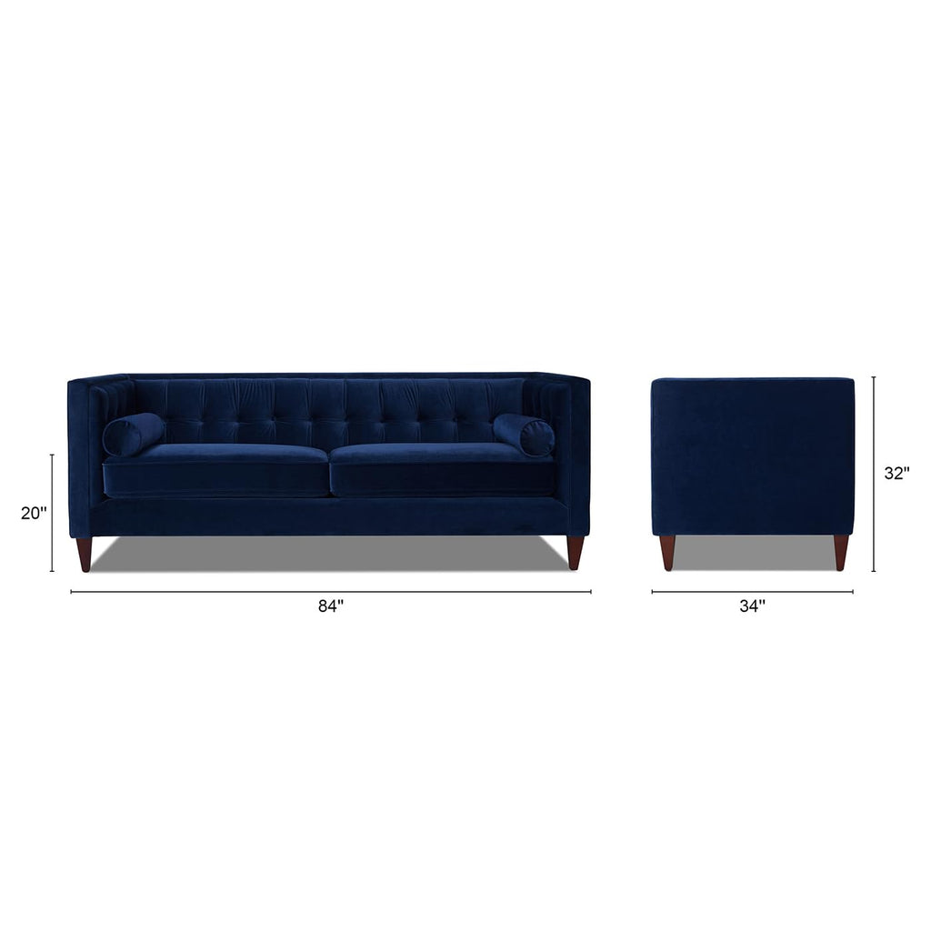 Navy Blue Velvet Tufted Sofa I3522