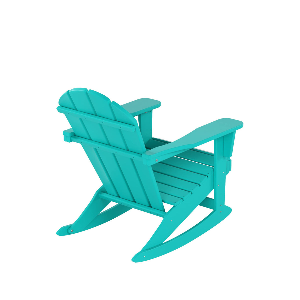 HDPE Turquoise Poly Adirondack Rocking Chair 3-Piece Set with Side Table J947