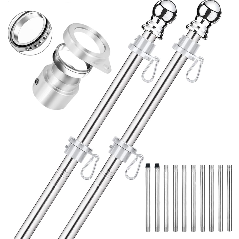 2 Pack 6 ft 1 inch Flag Poles J775