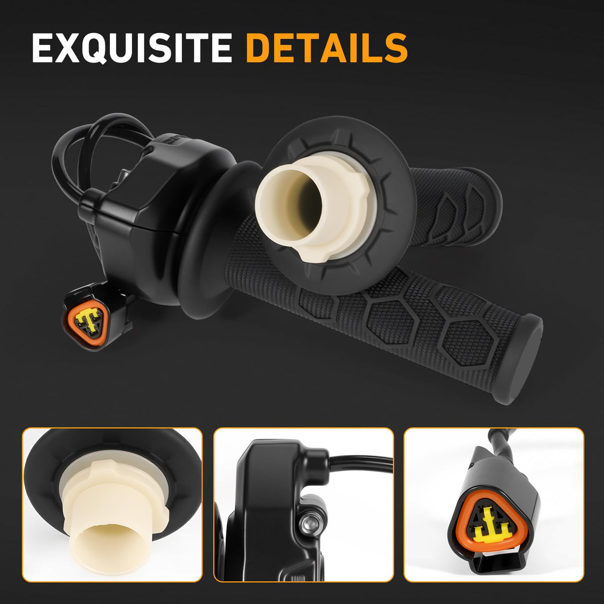 Electric Throttle Handle Assembly with Cable and Spare Right Handlebar Grip E4063