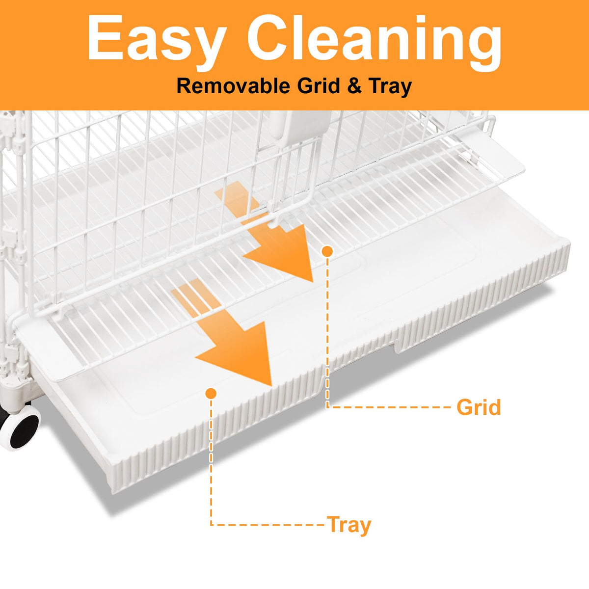24 Inch White Puppy Crate E612