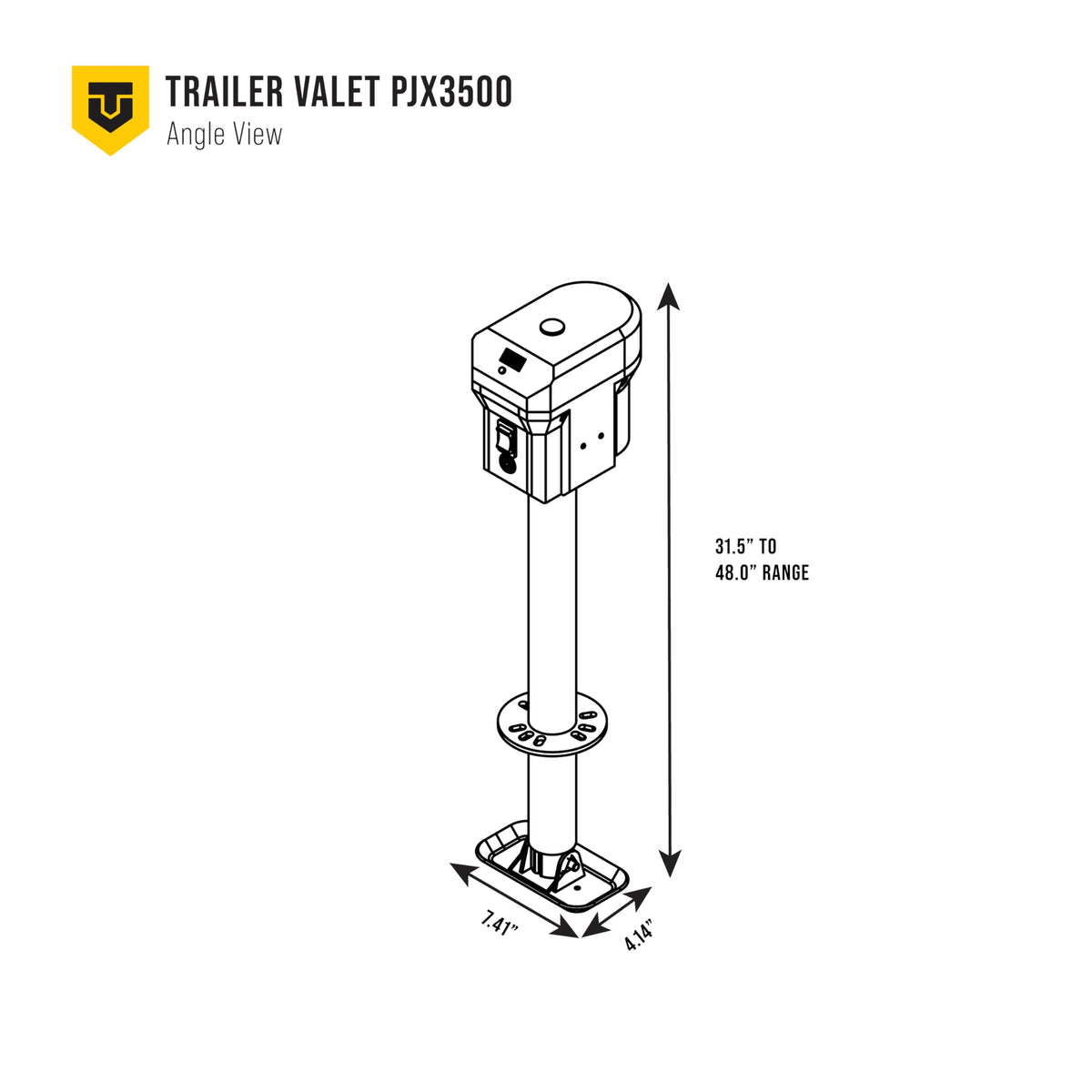 Electric Trailer Jack with Tongue Weight Scale, 3,500 LB Lift Capacity G87509