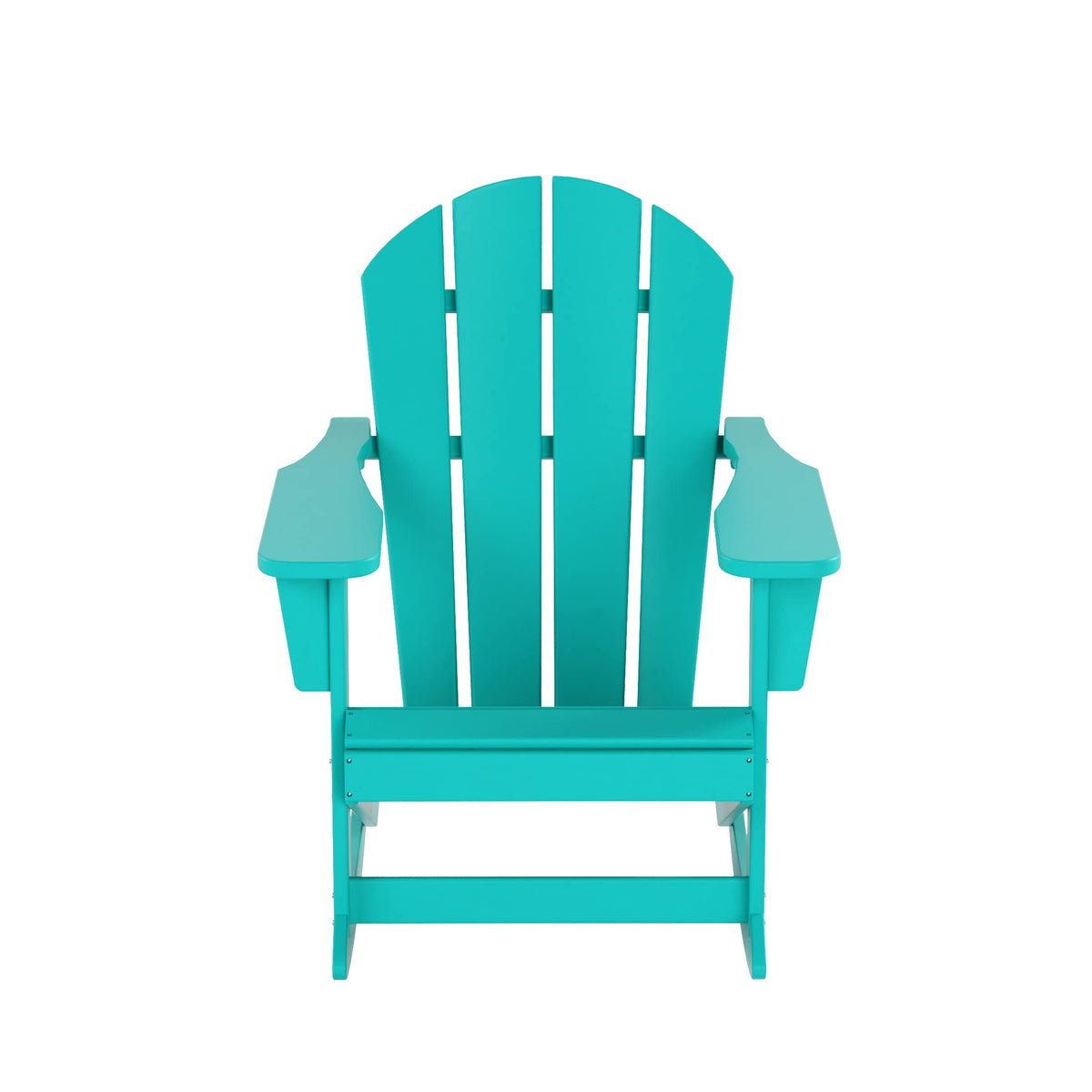 HDPE Turquoise Poly Adirondack Rocking Chair 3-Piece Set with Side Table J947