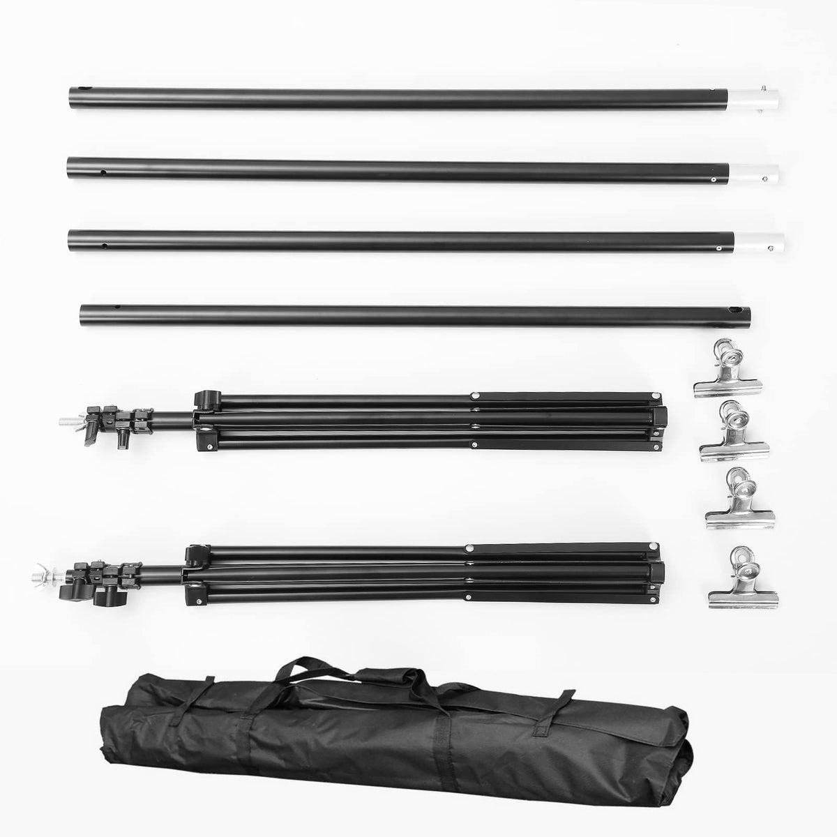 10ft Adjustable Backdrop Stand Kit with Clamps & Carry Bag Z120870