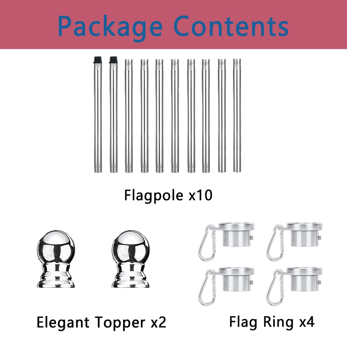 2 Pack 6 ft 1 inch Flag Poles J775