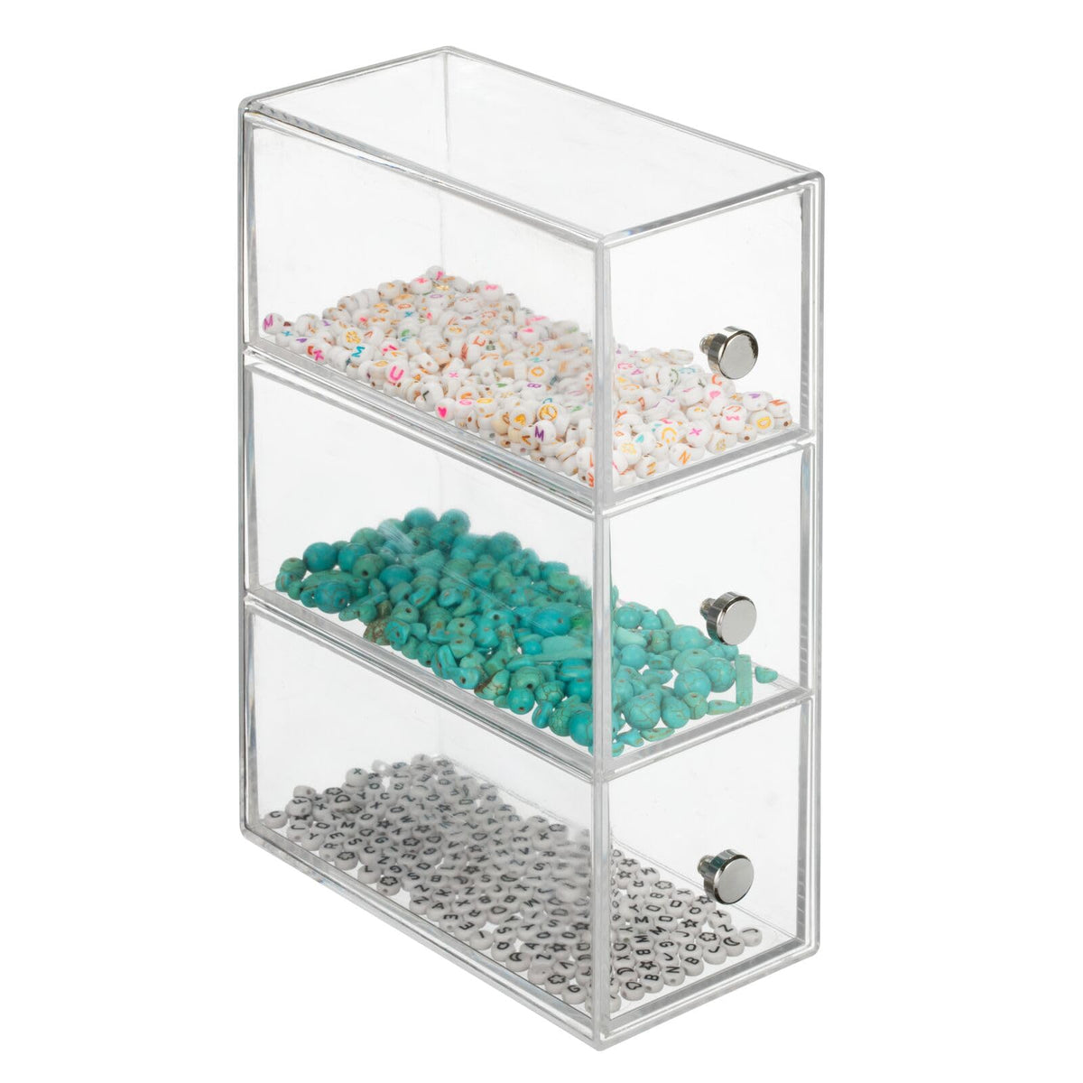 Clear 3 Drawer Plastic Stackable Desktop Organizer, 2 Pack T6517