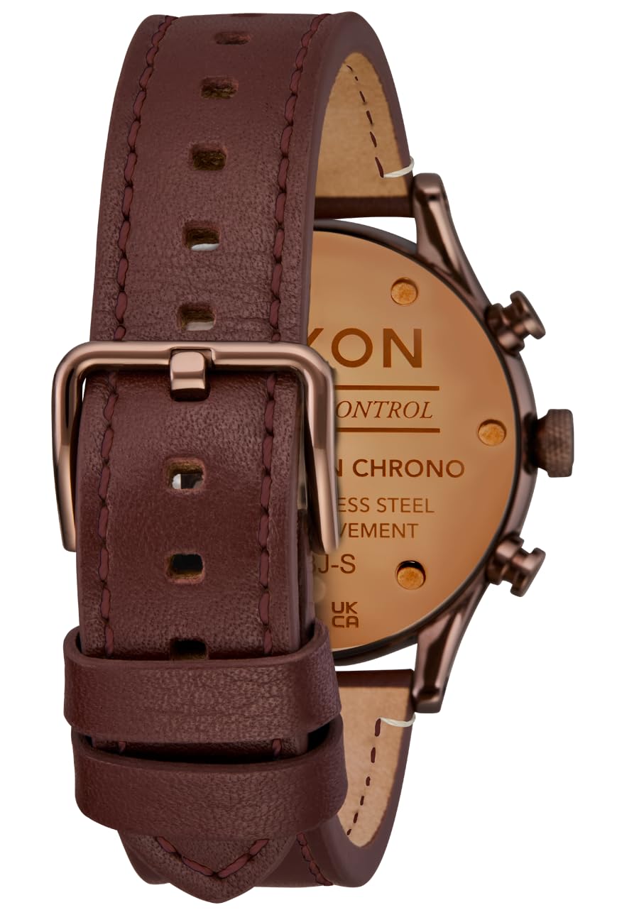 Chocolate Brown Leather Chrono Watch R711