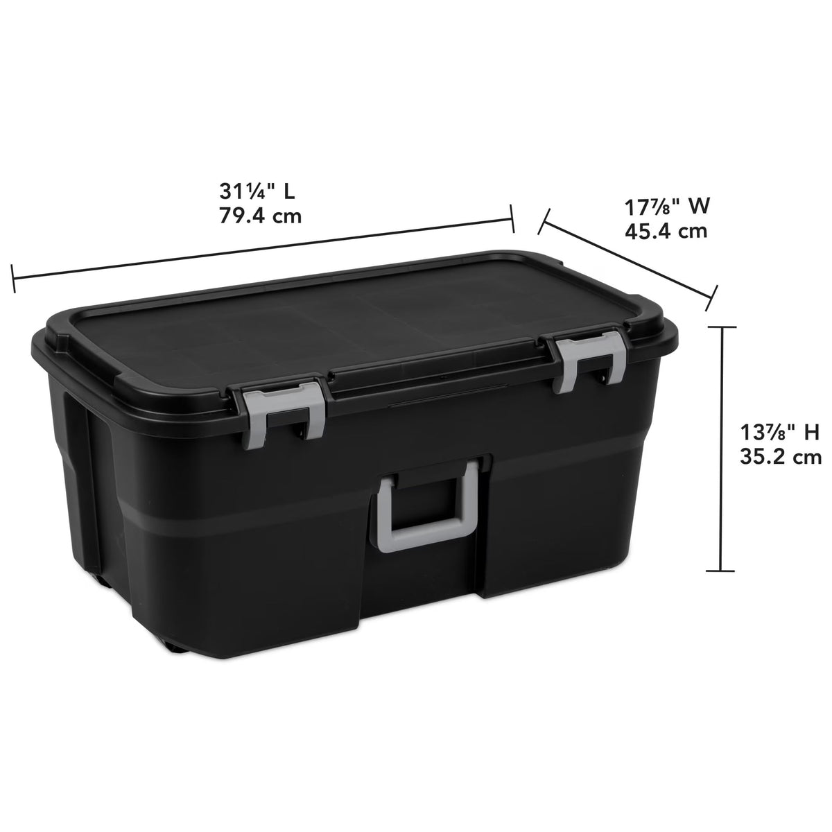 22 Gallon Black Wheeled Plastic Storage Trunk B964970