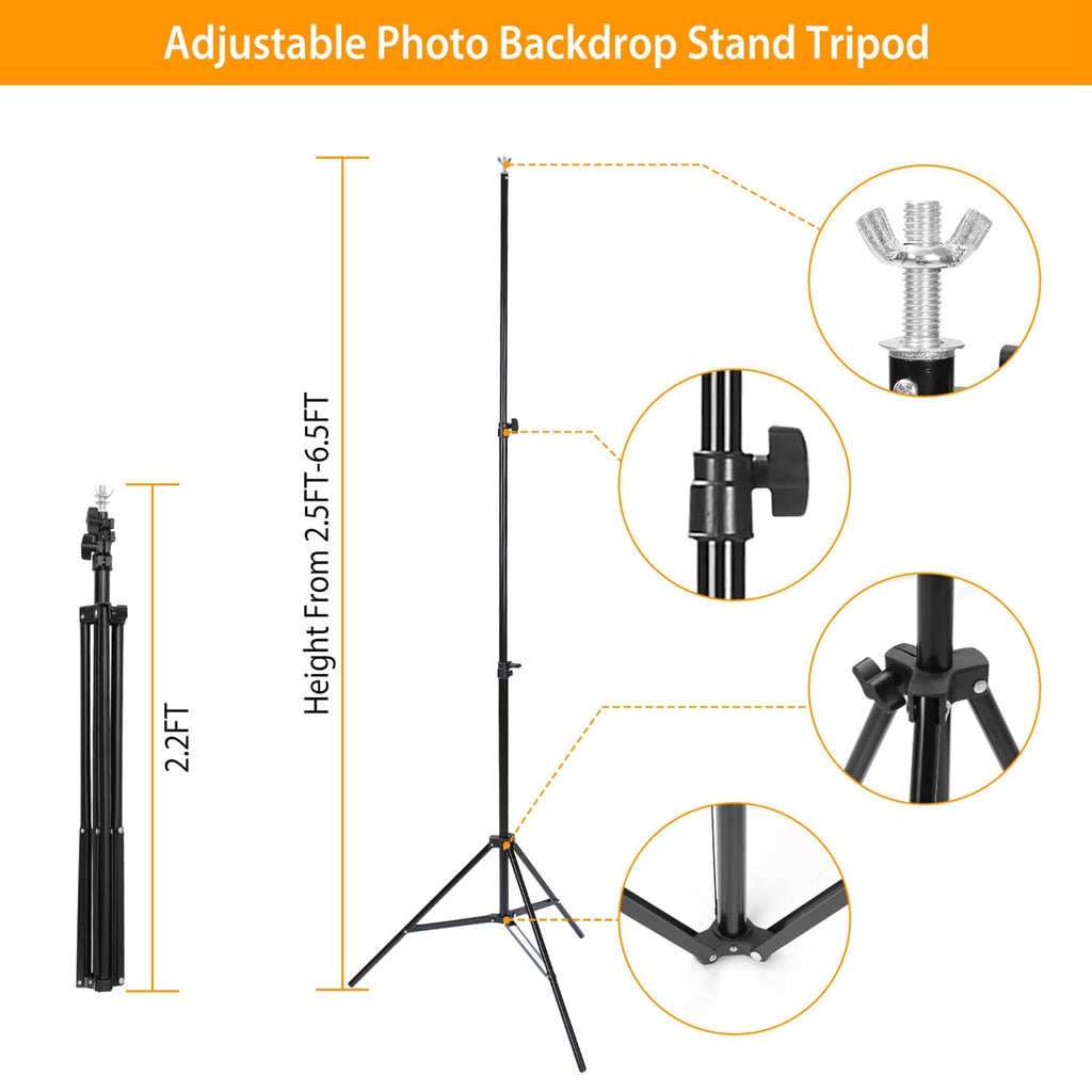10ft Adjustable Backdrop Stand Kit with Clamps & Carry Bag Z120870