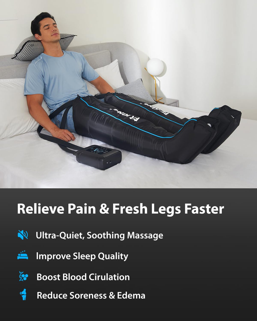 Cordless Rechargeable Air Compression Leg Massager Boots G752