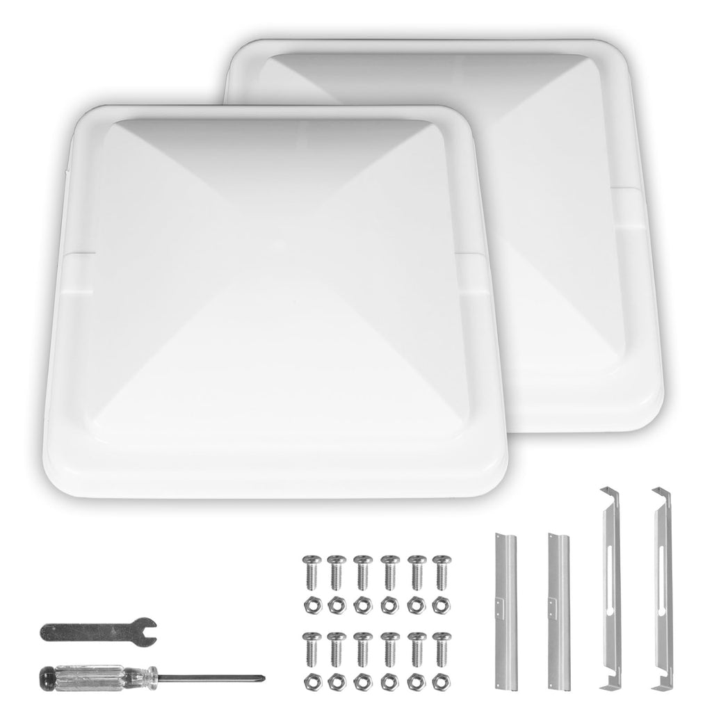 2 Pack 14 Inch White RV Vent Covers V918058