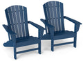 Oversized Adirondack Chairs Set of 2 HDPE All Weather Blue I67659