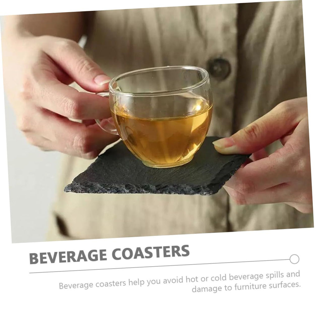 Black 12pcs Natural Stone Coasters S5807