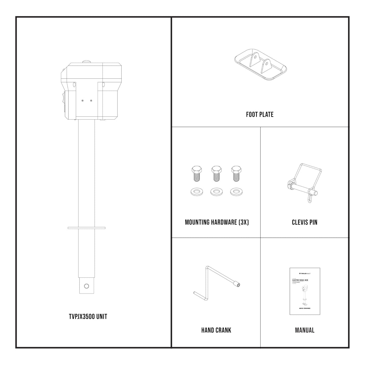 Electric Trailer Jack with Tongue Weight Scale, 3,500 LB Lift Capacity G87509