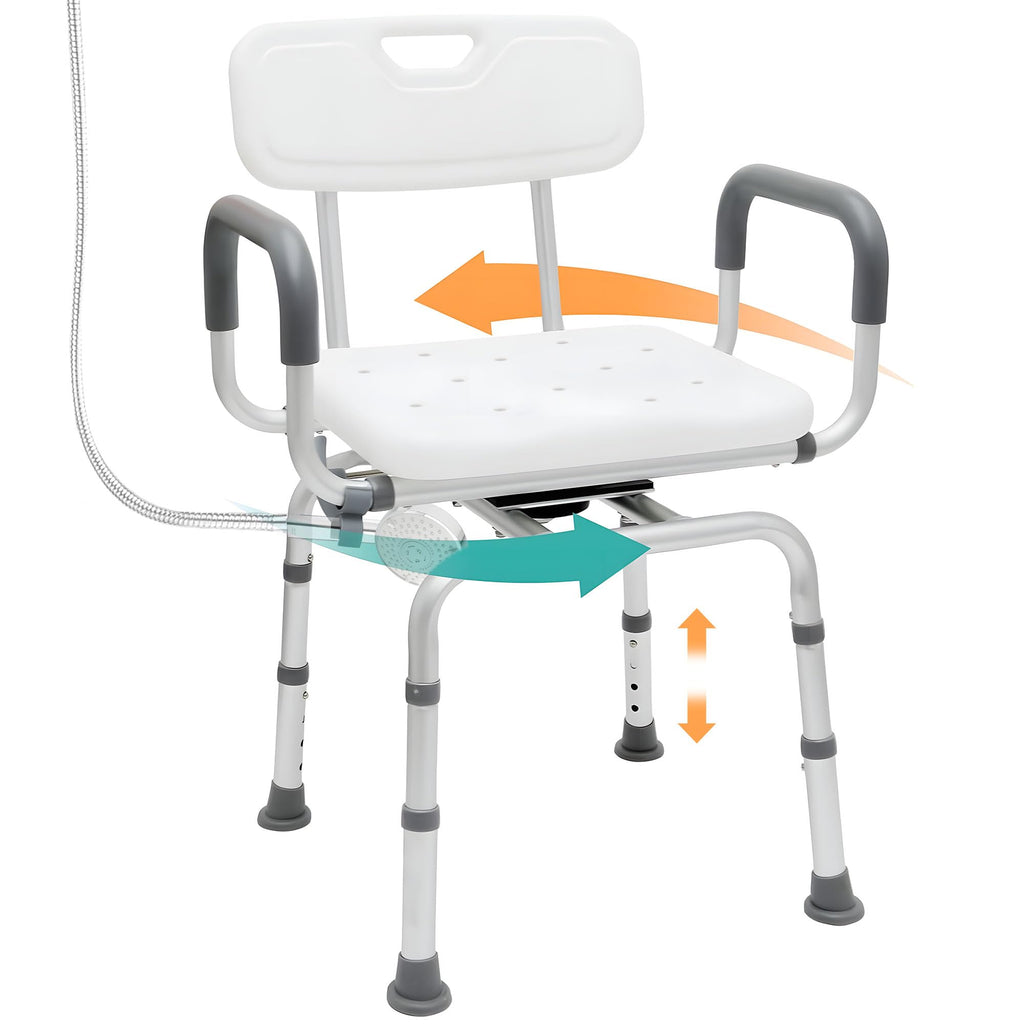 Swivel Shower Chair with Arms & Backrest U4629