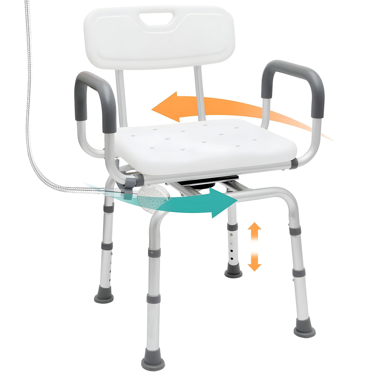 Swivel Shower Chair with Arms & Backrest U4629