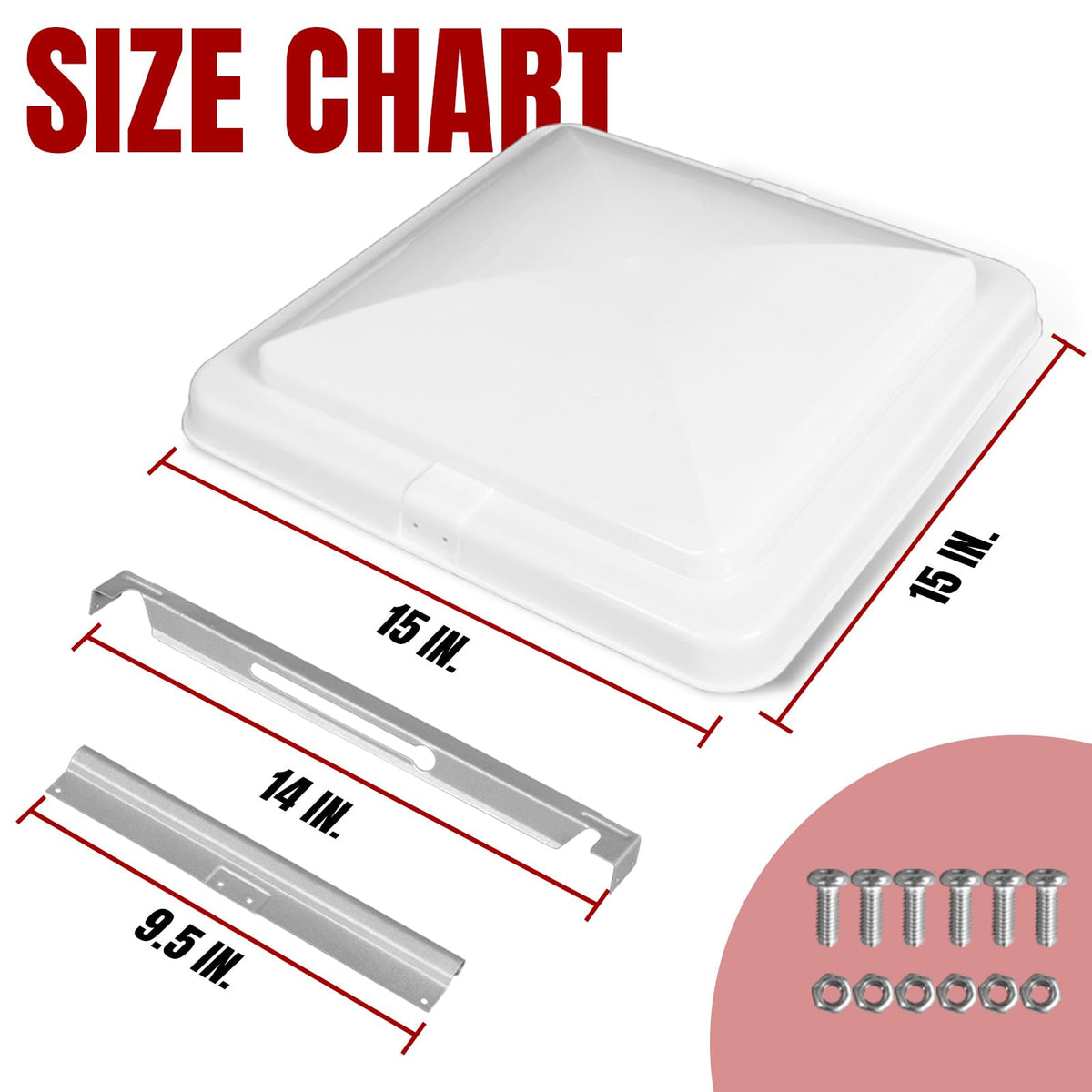 2 Pack 14 Inch White RV Vent Covers V918058