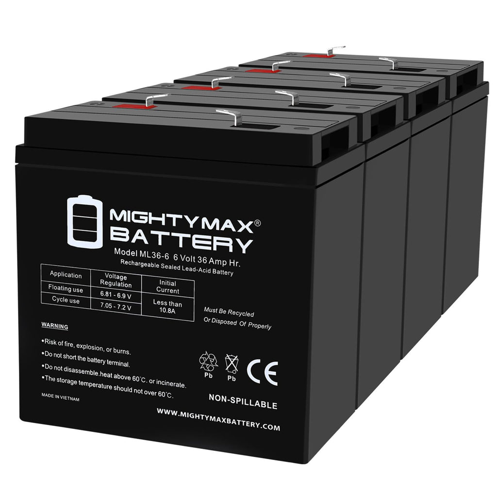 6V 36Ah AGM F2 Terminal Battery 4 Pack K8089