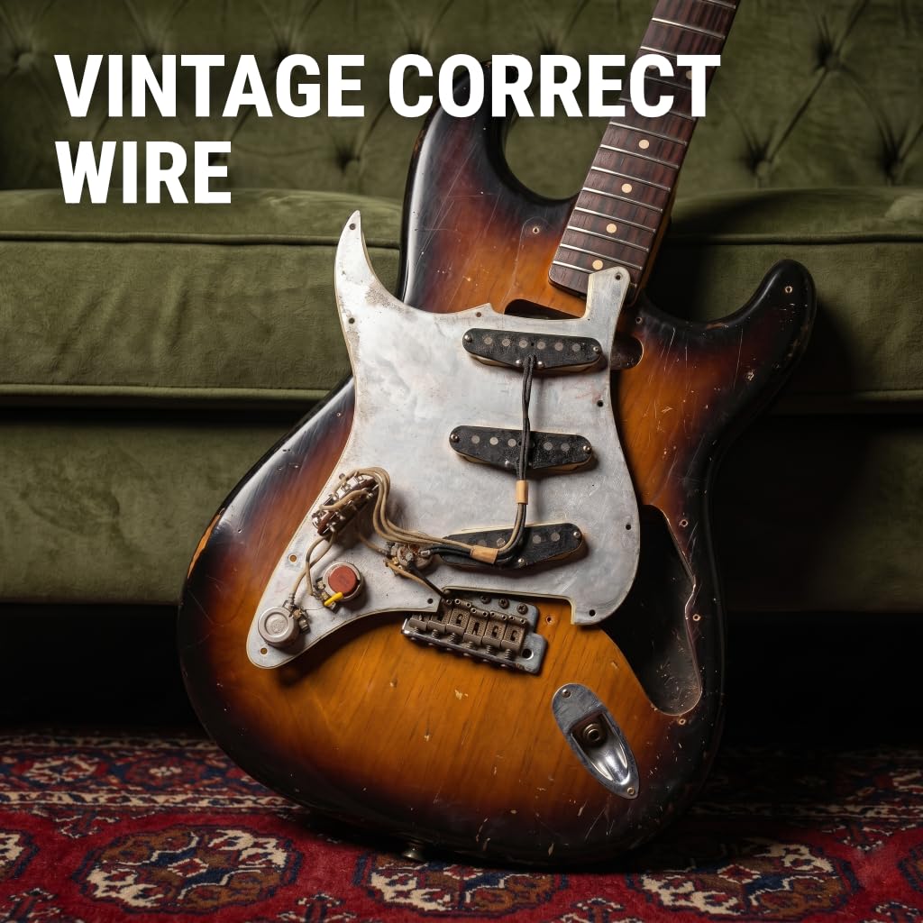Cloth Wire for Electric Guitar, 22awg Pre-tinned Stranded Copper Wire P44560