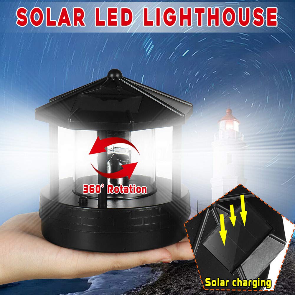 Solar Lighthouse Rotating Outdoor Waterproof LED Light H224