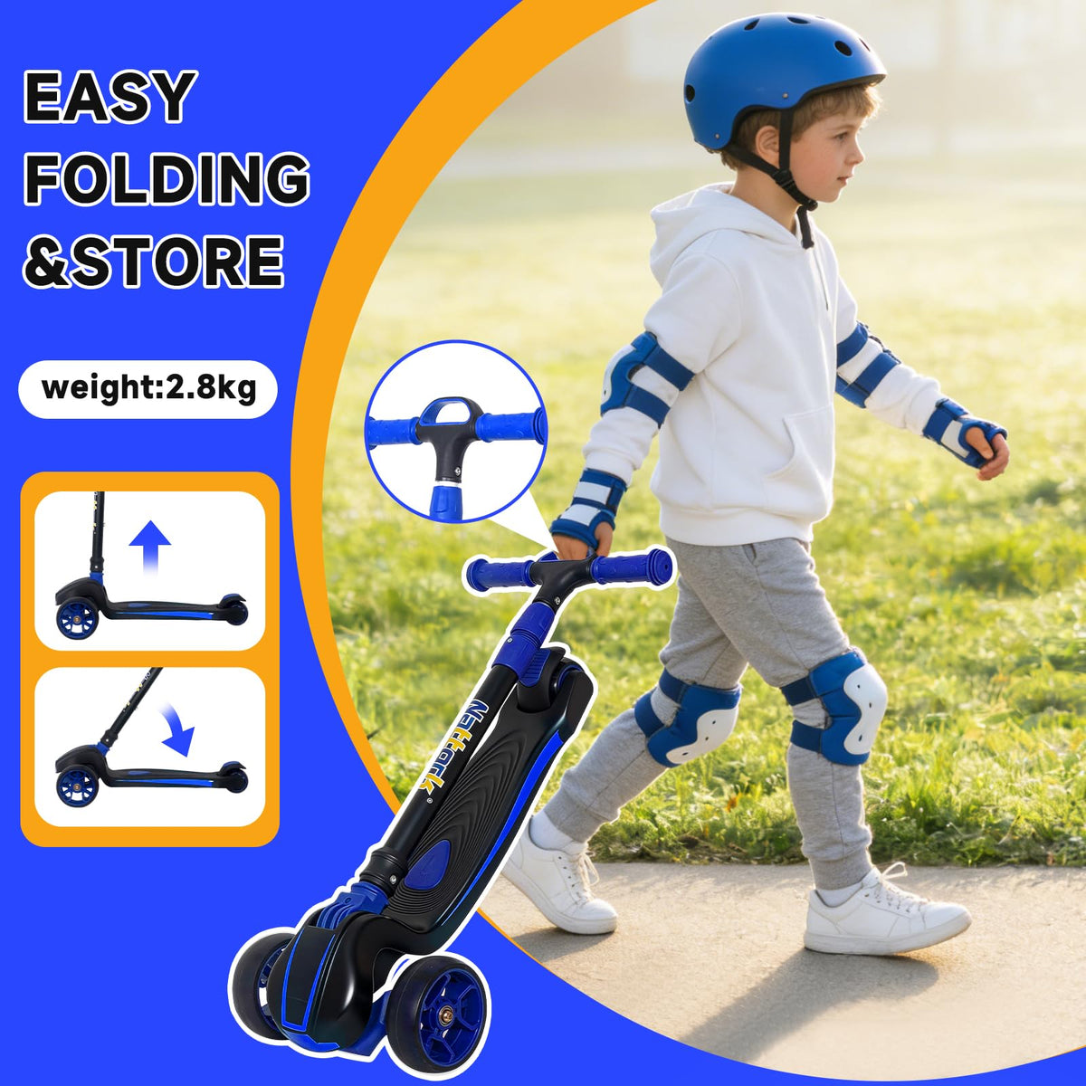 Kids 3-Wheel Foldable Kick Scooter F120