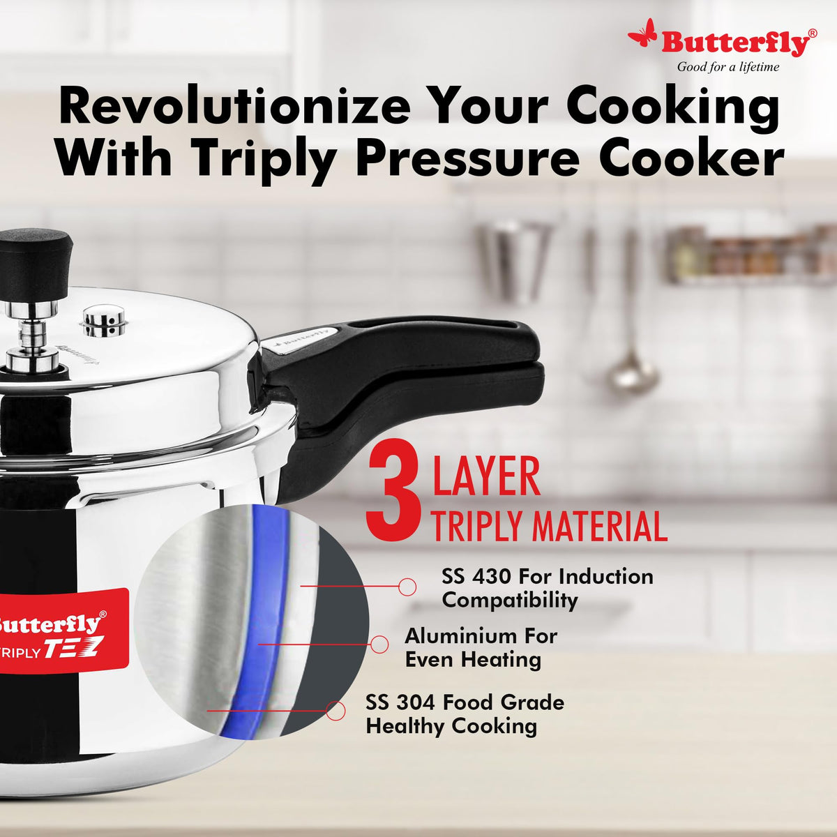 3 Liter Stainless Steel Pressure Cooker E9515