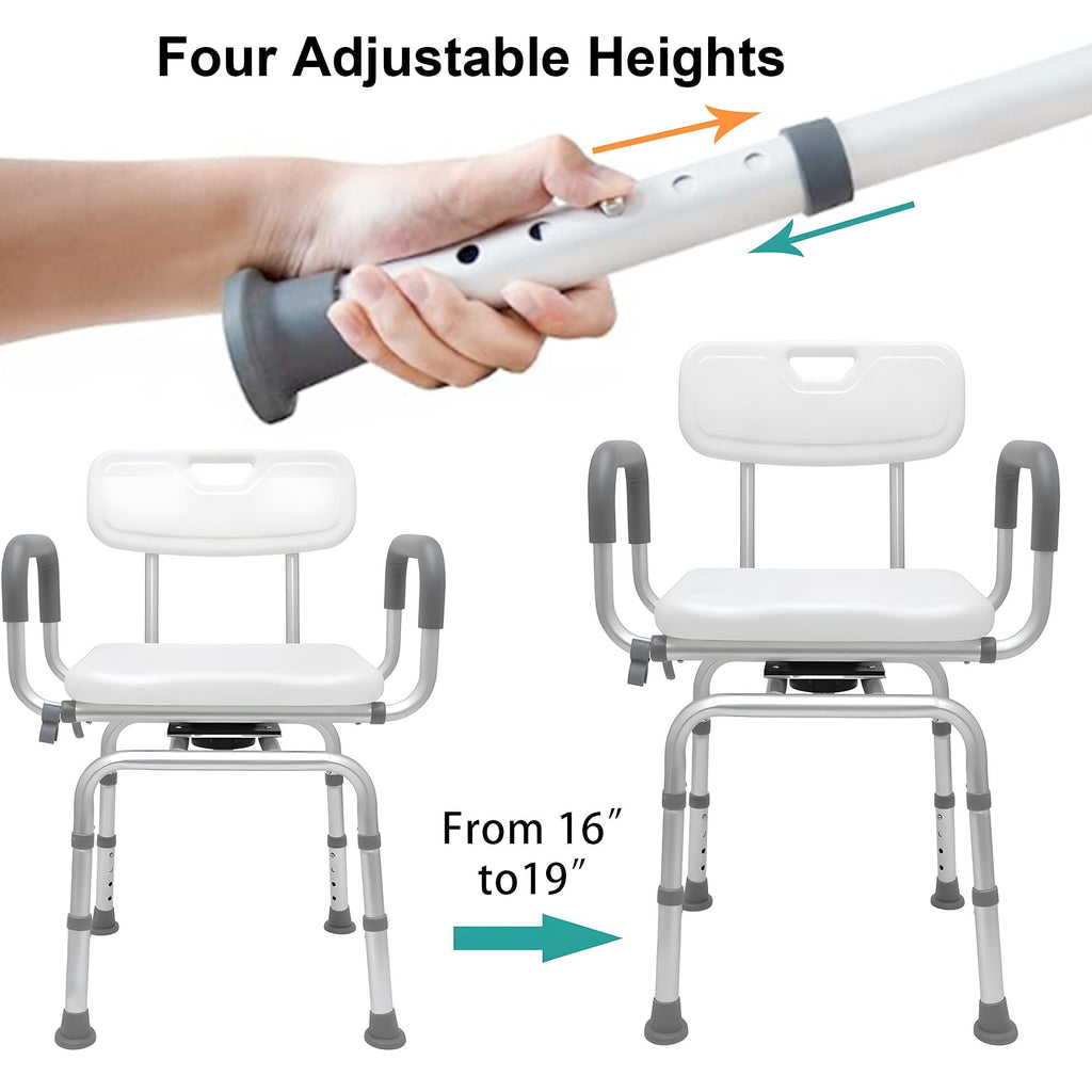 Swivel Shower Chair with Arms & Backrest U4629
