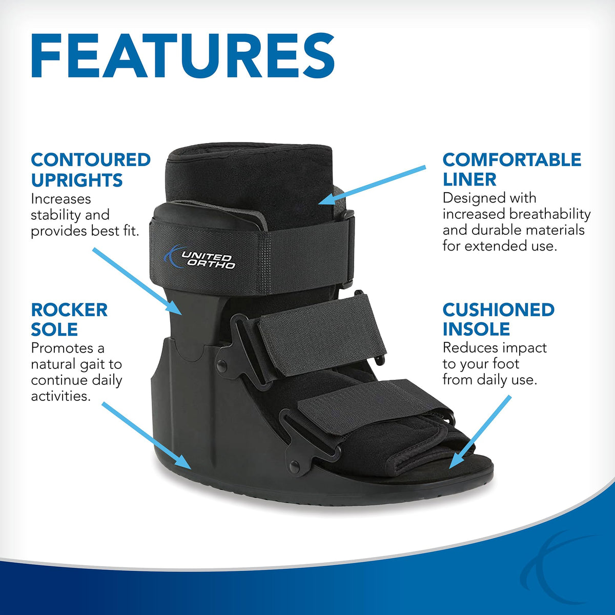 Short Cam Walker Fracture Boot Small Black H622