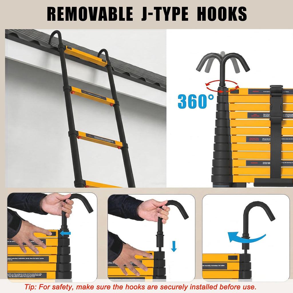 10.5FT Aluminum Telescoping Ladder J6930