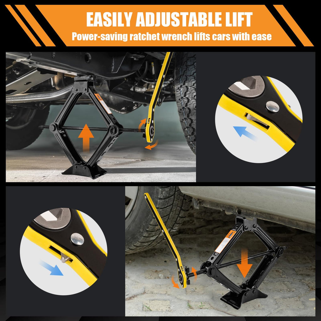 2 Ton Scissor Jack Kit with Lug Wrench H7535
