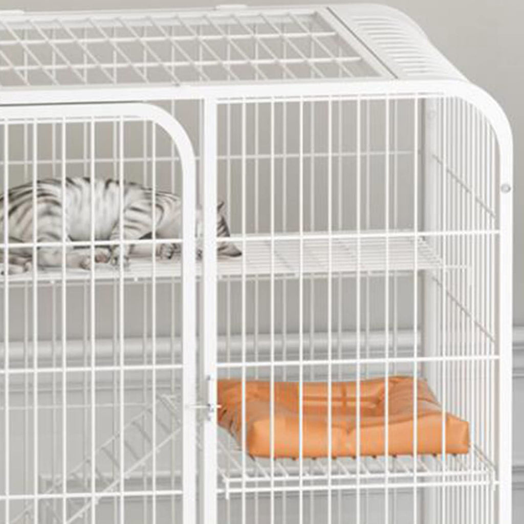 3-Tier Metal Wire Cat Cage with Hammock and Casters H667603