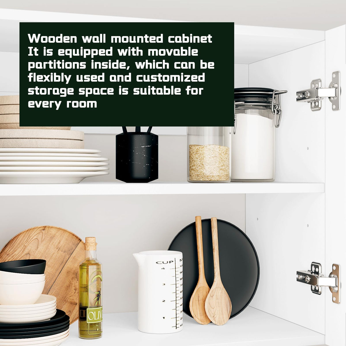 White Laundry Room Cabinets and Storage with 4 Doors and Adjustable Shelf Z702291