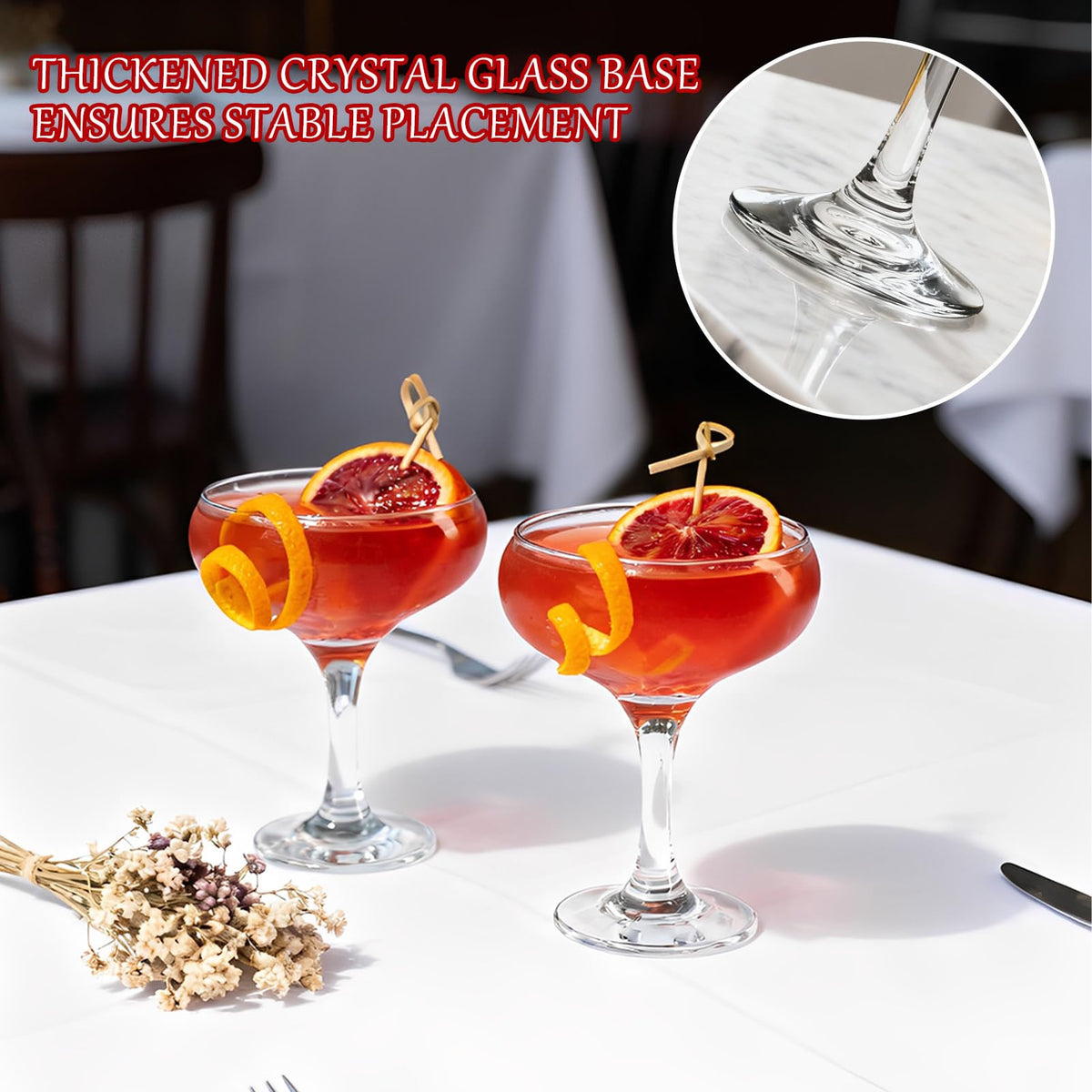 Clear 5.07 oz Stemmed Cocktail Glasses Set of 6 C458429