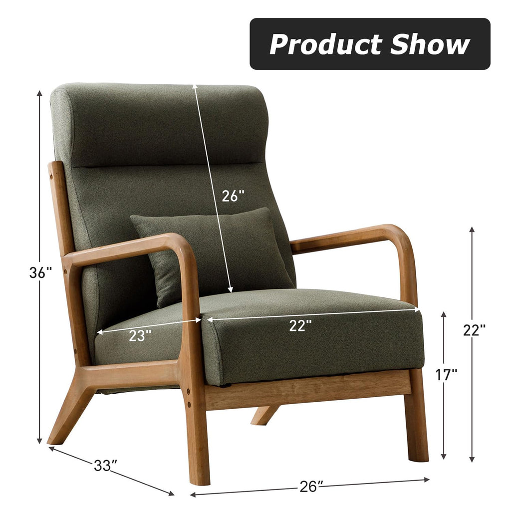 Green Mid Century Modern Accent Chair Set of 2 N288
