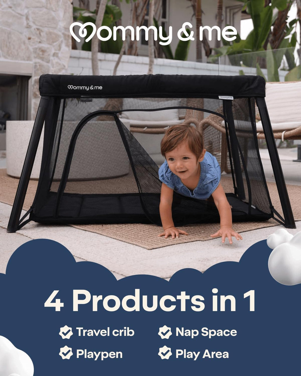 Black Travel Crib R768842