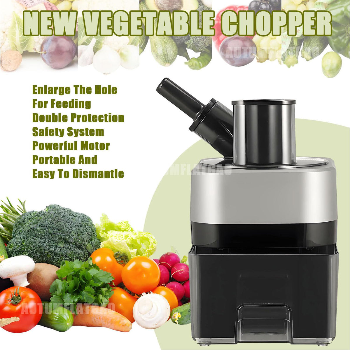 4 in 1 Electric Vegetable Chopper with 4 Stainless Steel Blades B747580