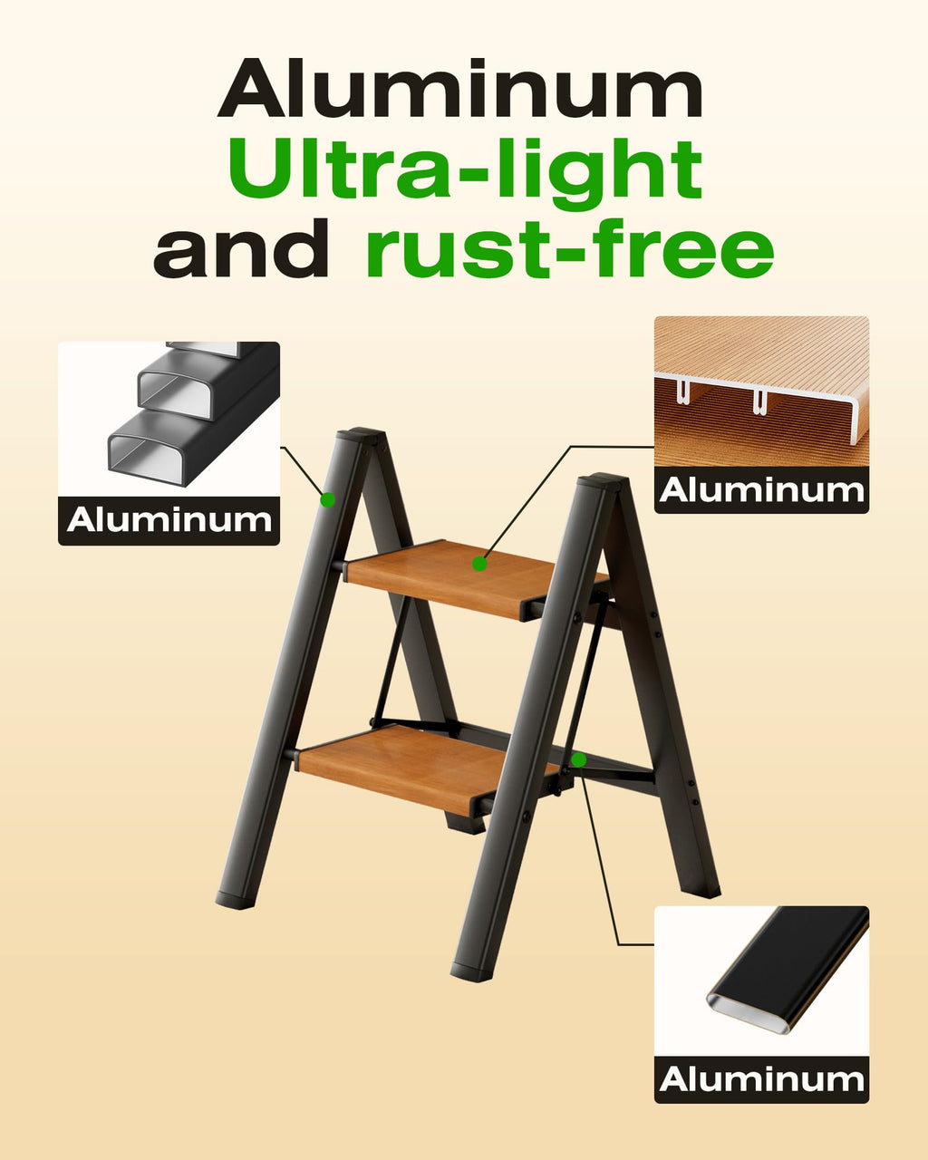 Foldable Aluminum 2 Step Stool Z45193
