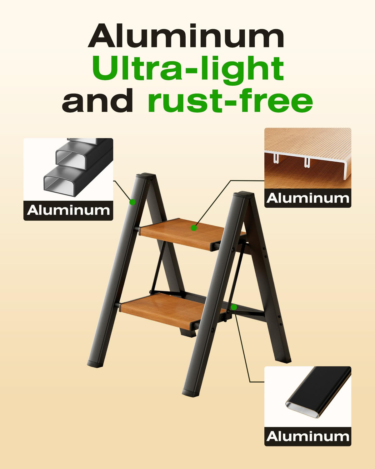 Foldable Aluminum 2 Step Stool Z45193