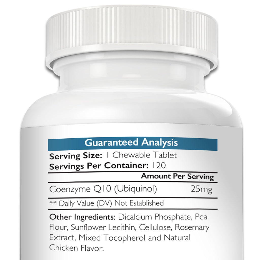 Coenzyme Q10 for Dogs Grain-Free Supplement, 120 Chewable Tablets R2661