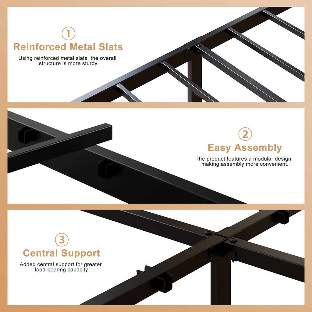 Full Size Bed Frame with Headboard and Footboard F54752