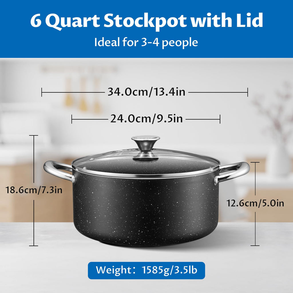 6 Quart Nonstick Stock Pot with Lid G701