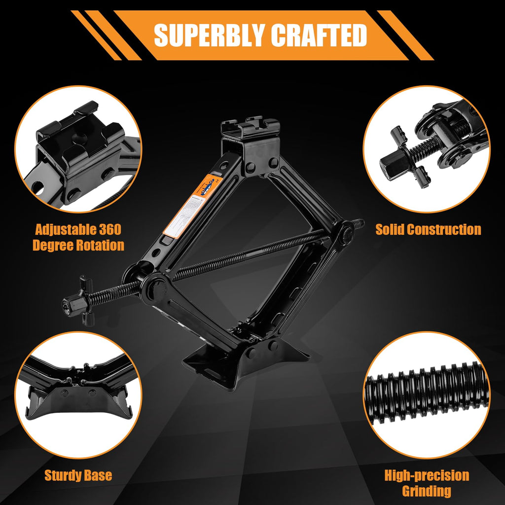 2 Ton Scissor Jack Kit with Lug Wrench H7535