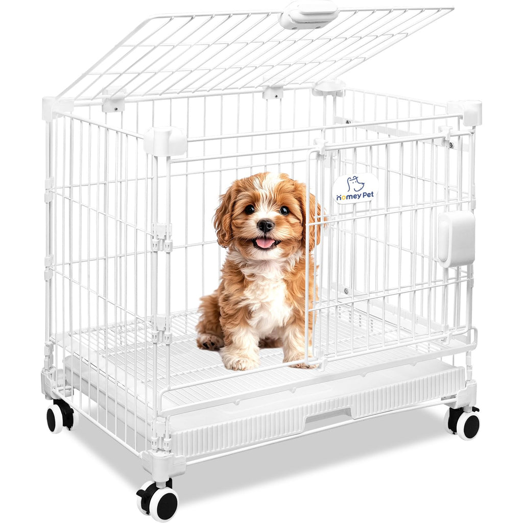 24 Inch White Puppy Crate E612