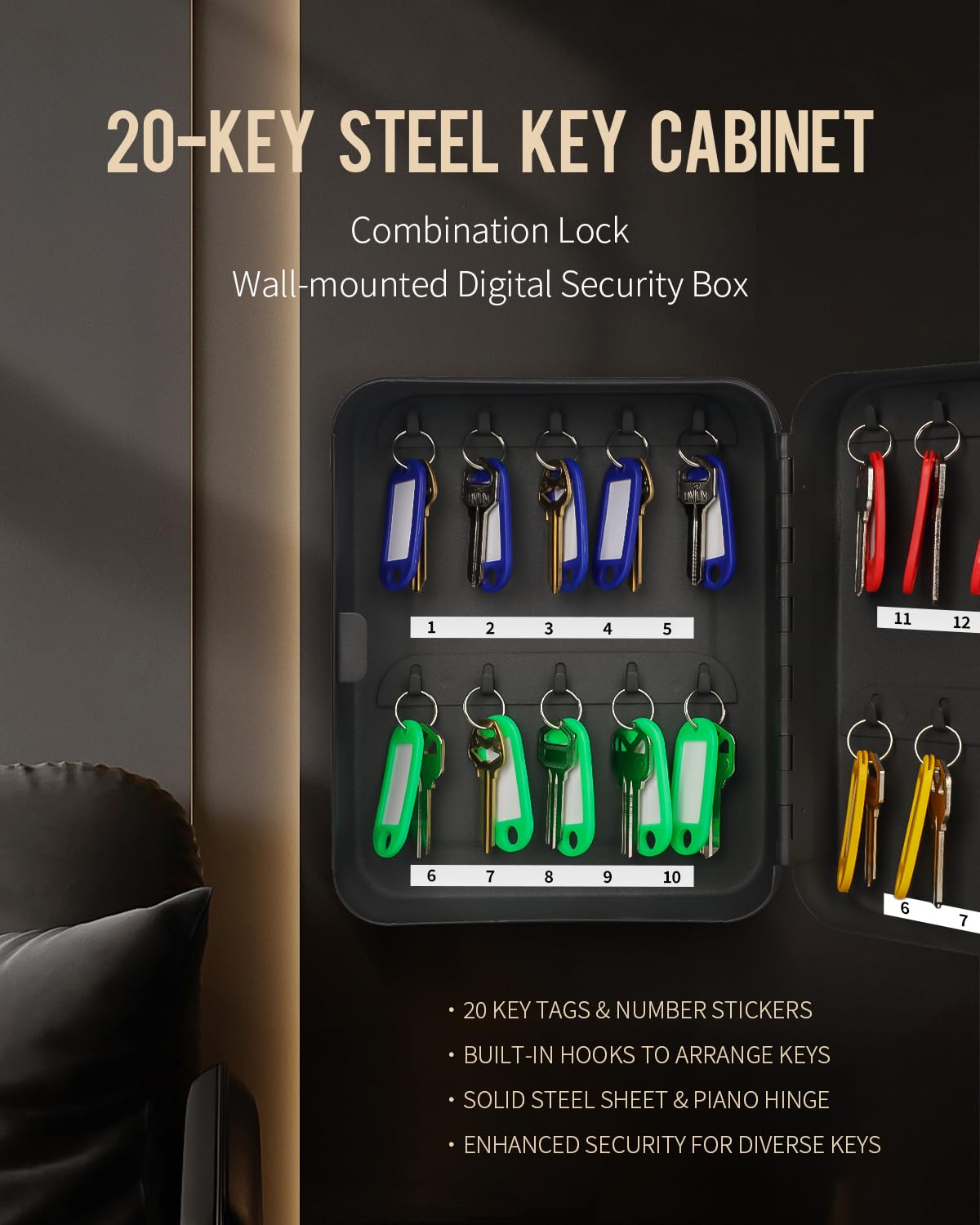 Steel Key Cabinet with Combination Lock S6083