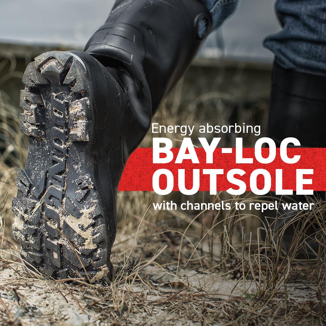 Black PVC Waterproof Steel Toe Rubber Boots W4625